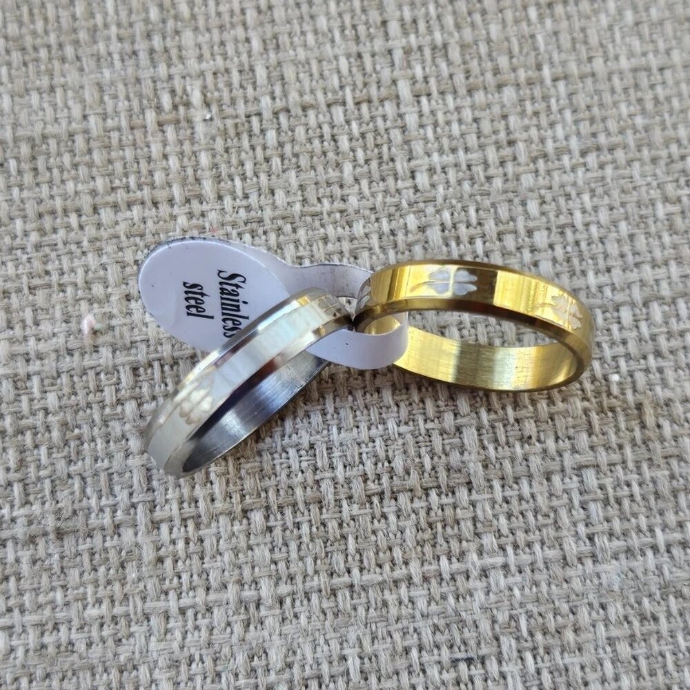 Women Fashion Rings Set of 2 Silver and Gold Tone Fashion Jewelry Size NWT - Picture 8 of 12